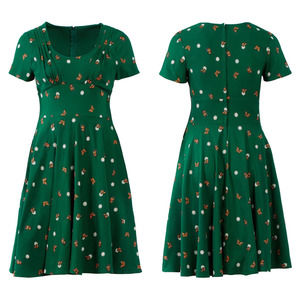 Unique Vintage X GB  Gwynnie Bee Butterflies And Flowers Green Dress, 1X